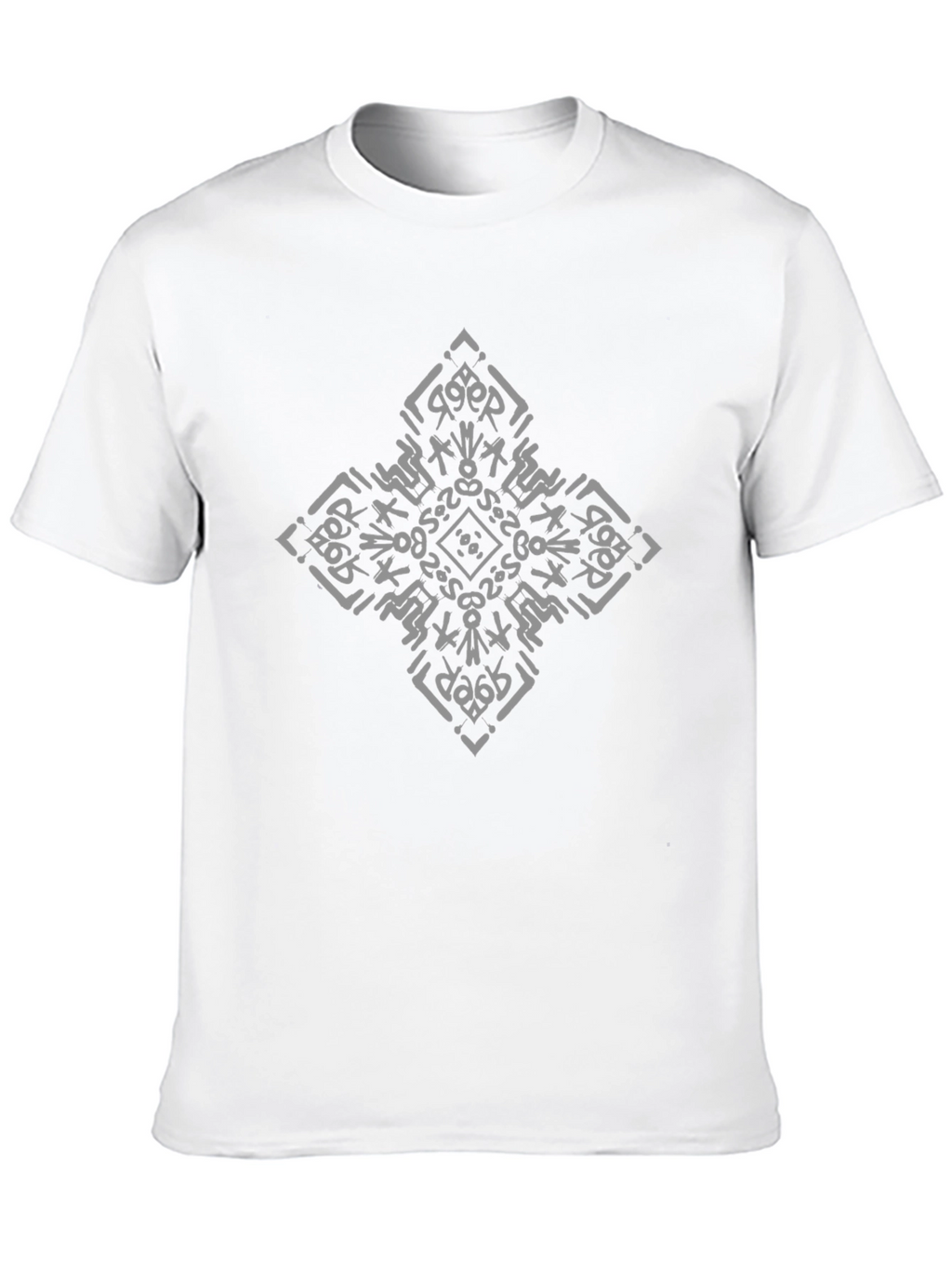 Abstract Diamond Print Black T-Shirt
