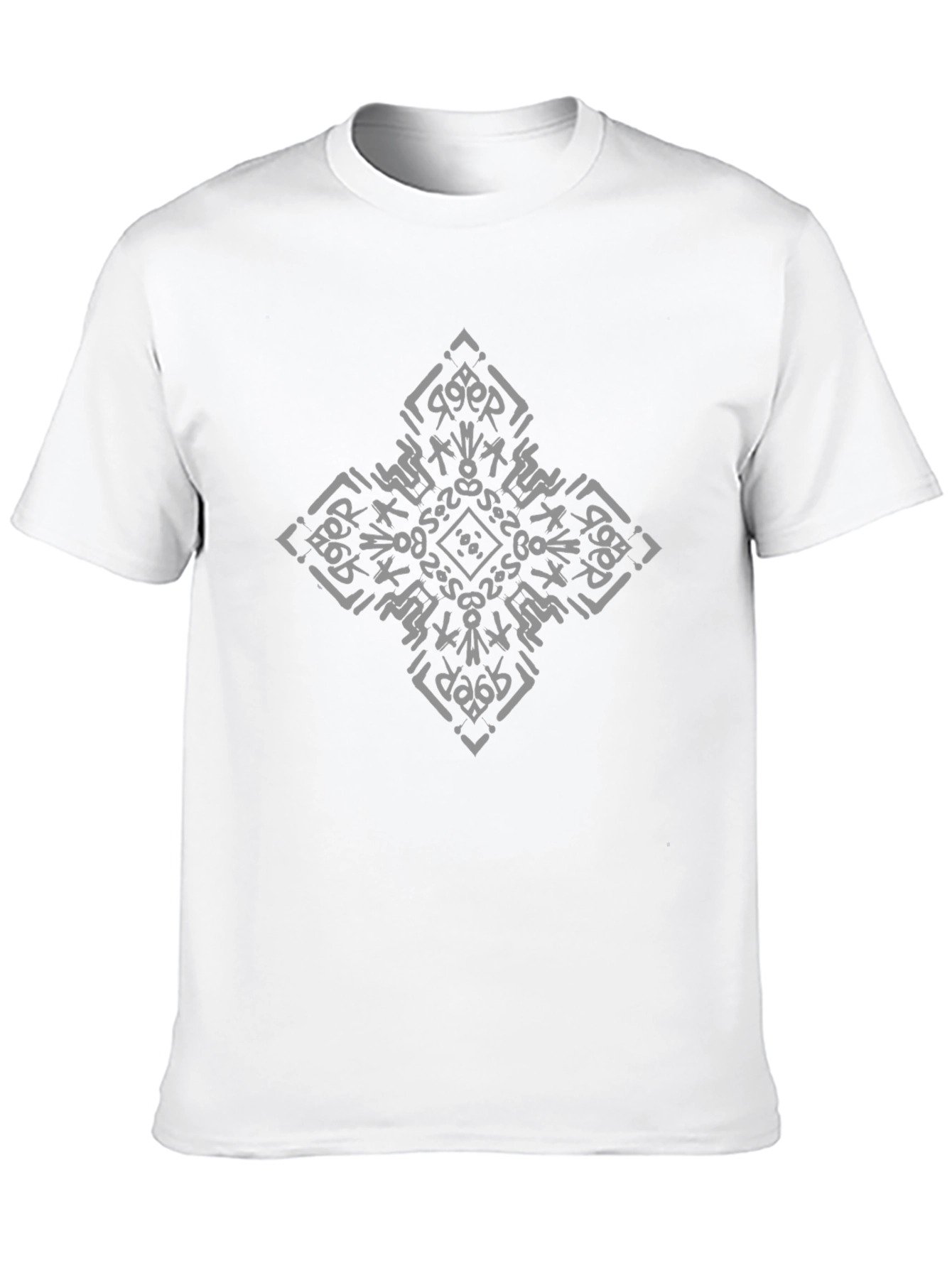 Abstract Diamond Print Black T-Shirt