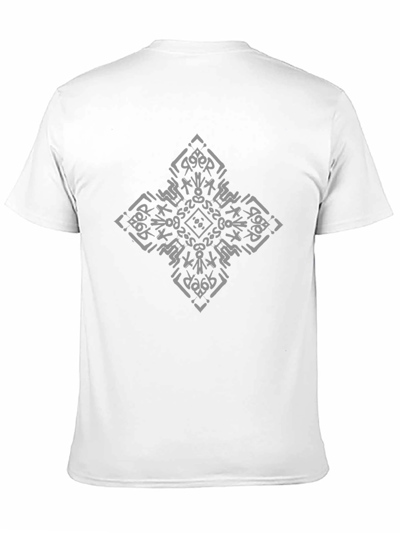 Abstract Diamond Print Black T-Shirt
