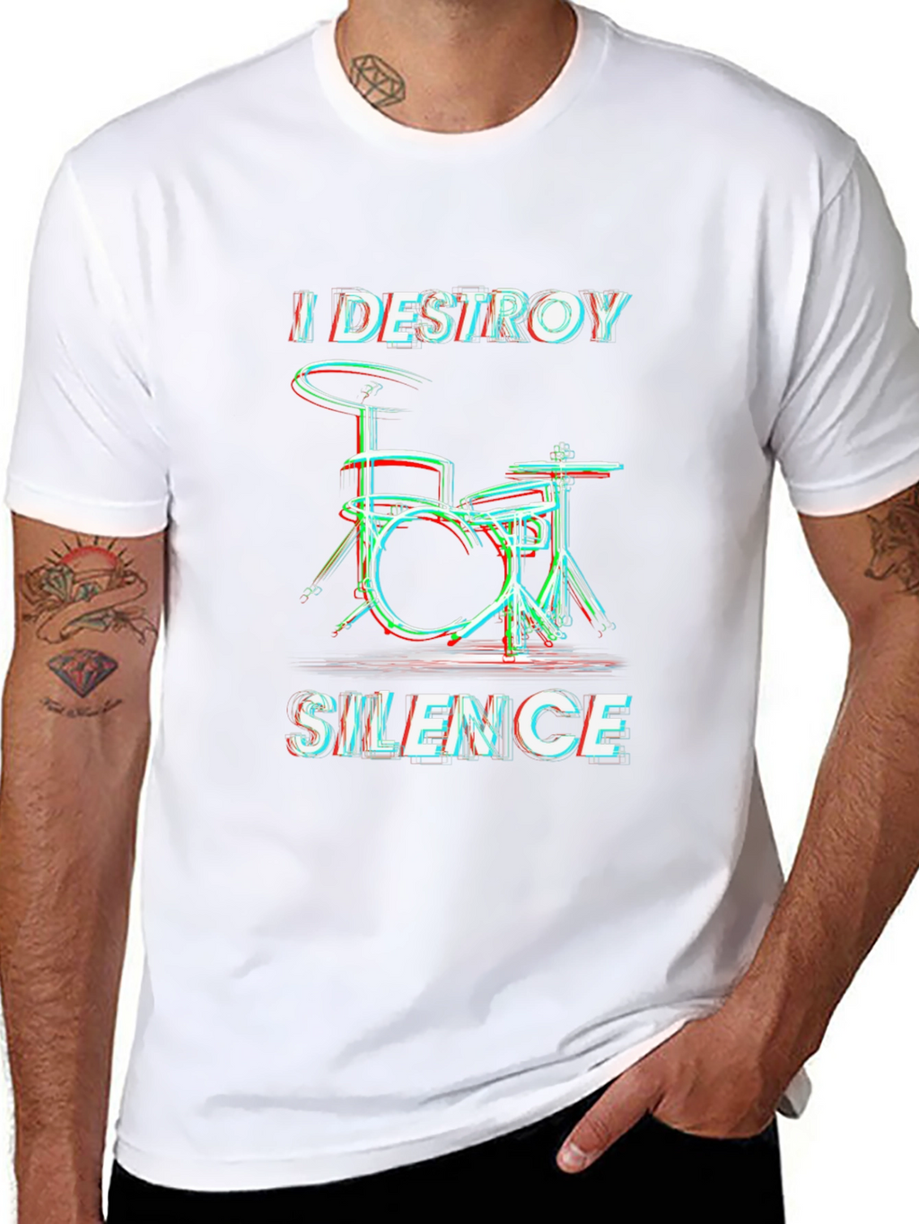 Destroy Silence Drummer Graphic T-Shirt