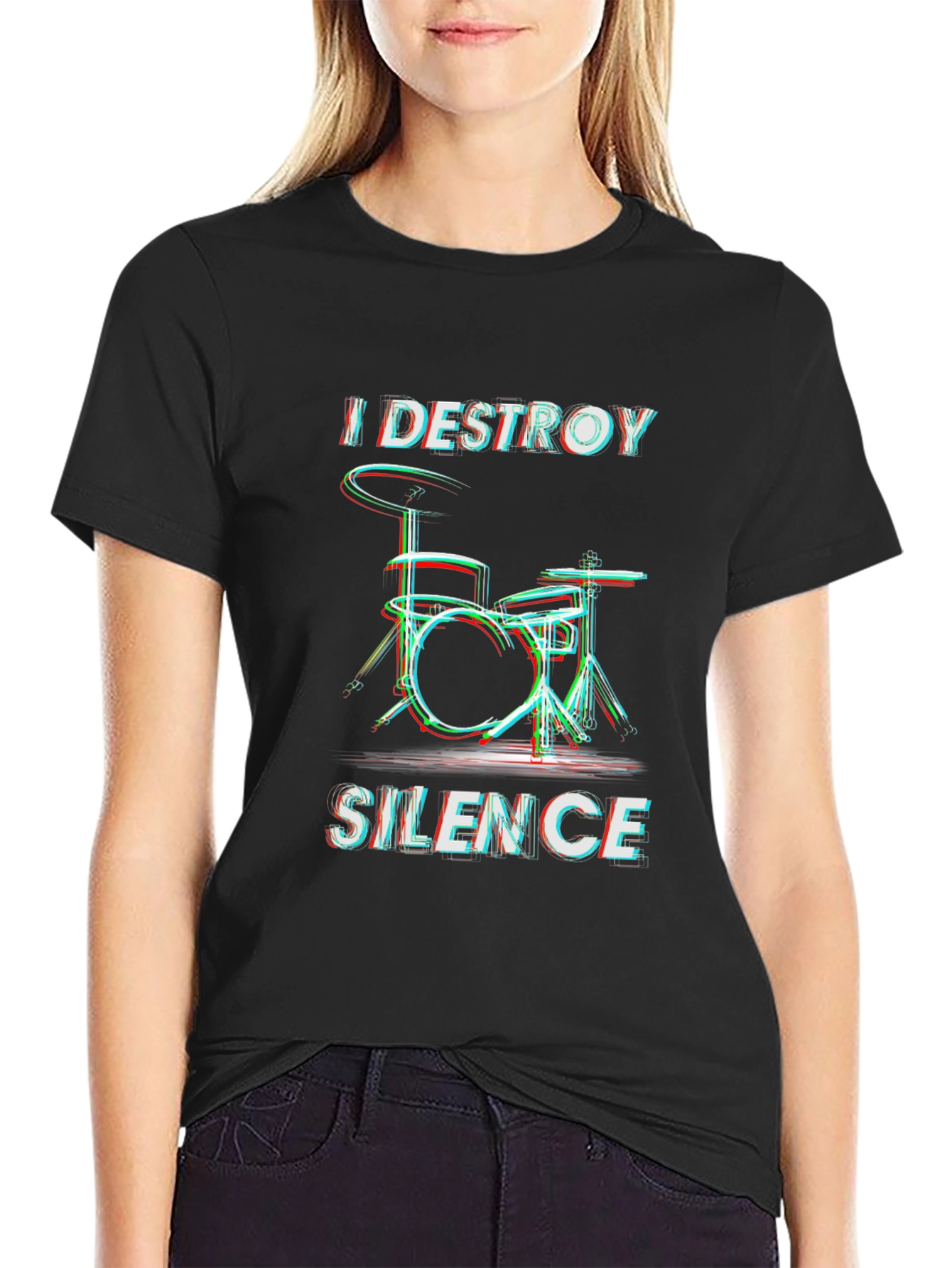 Destroy Silence Drummer Graphic T-Shirt