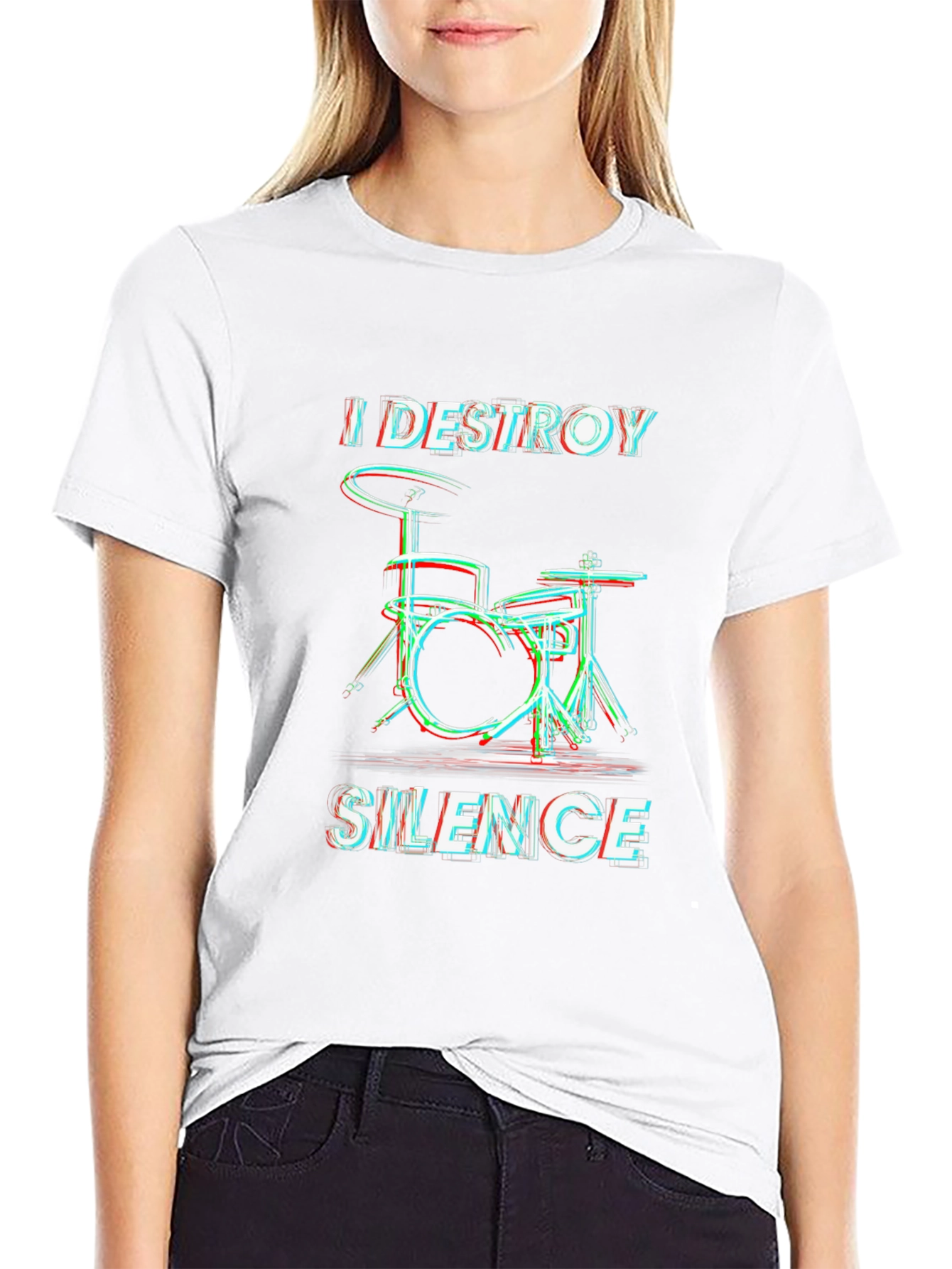 Destroy Silence Drummer Graphic T-Shirt
