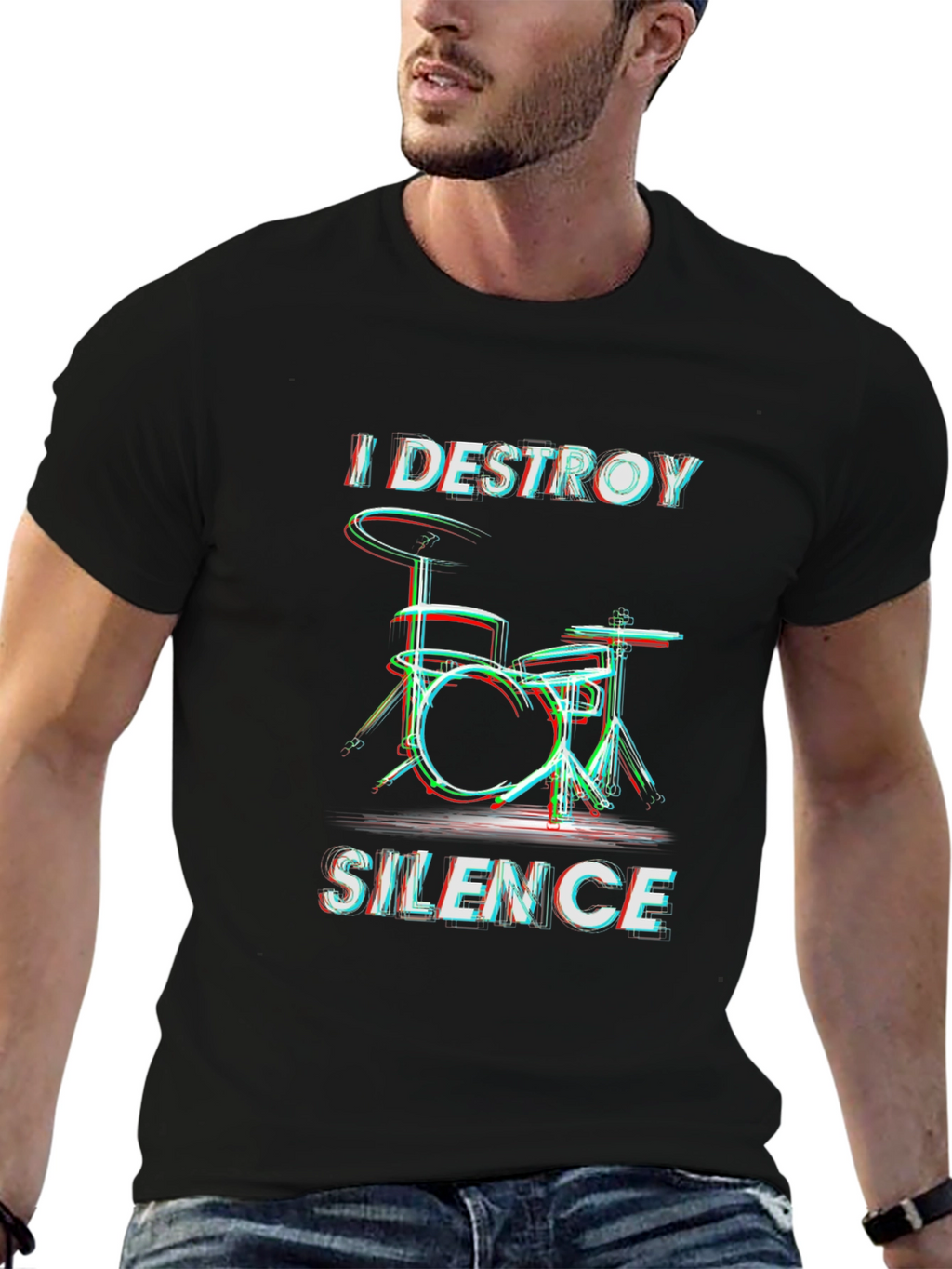 Destroy Silence Drummer Graphic T-Shirt