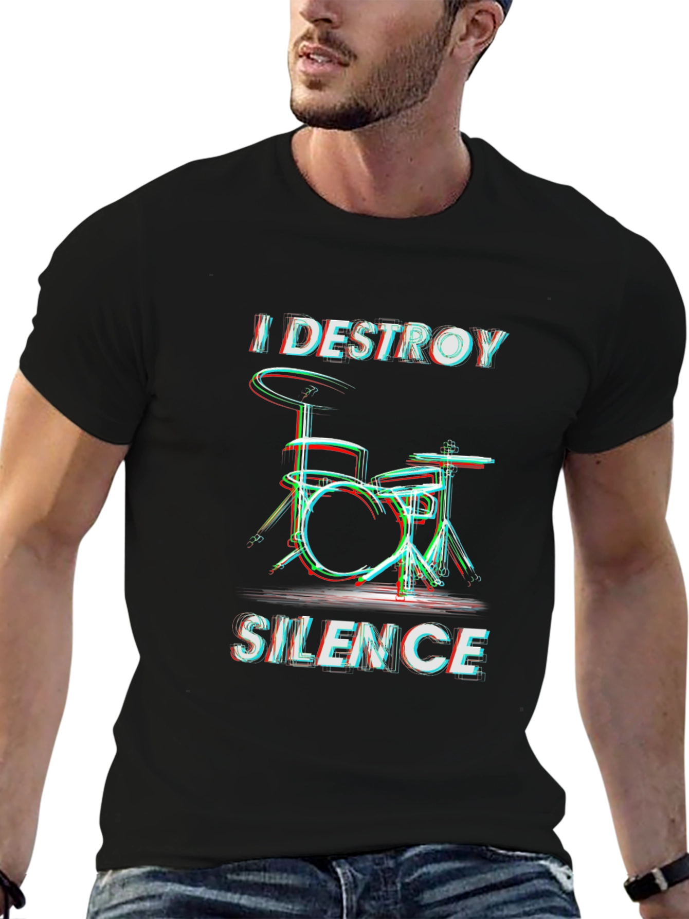 Destroy Silence Drummer Graphic T-Shirt