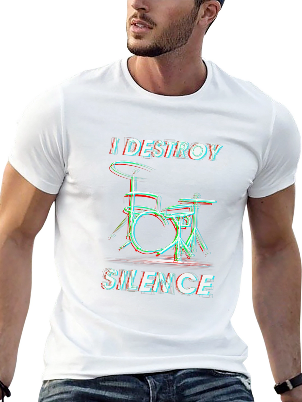 Destroy Silence Drummer Graphic T-Shirt