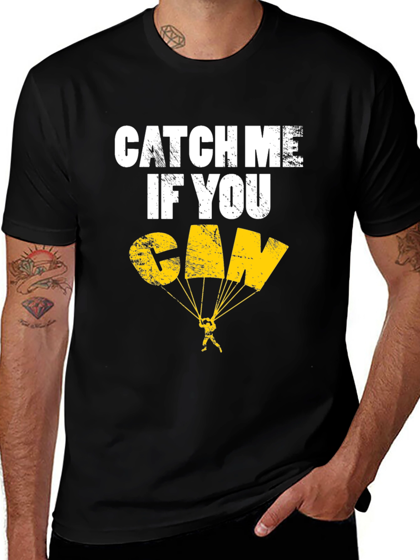 Catch Me If You Can T-Shirt - Skydiving Design