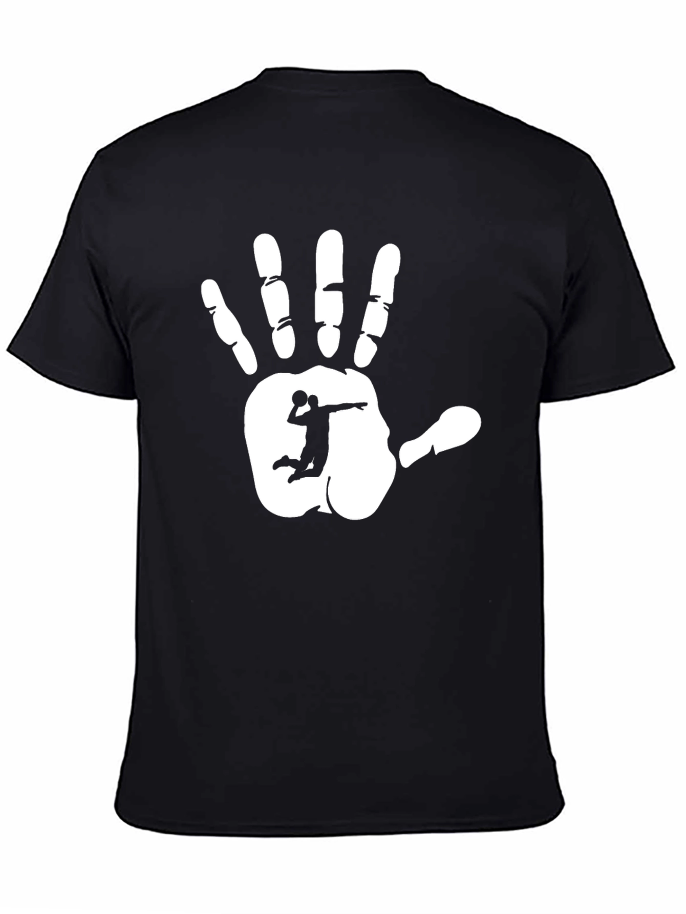 Handball Player Graphic T-Shirt - Black