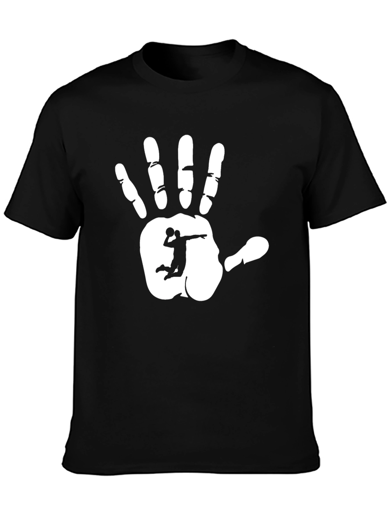 Handball Player Graphic T-Shirt - Black