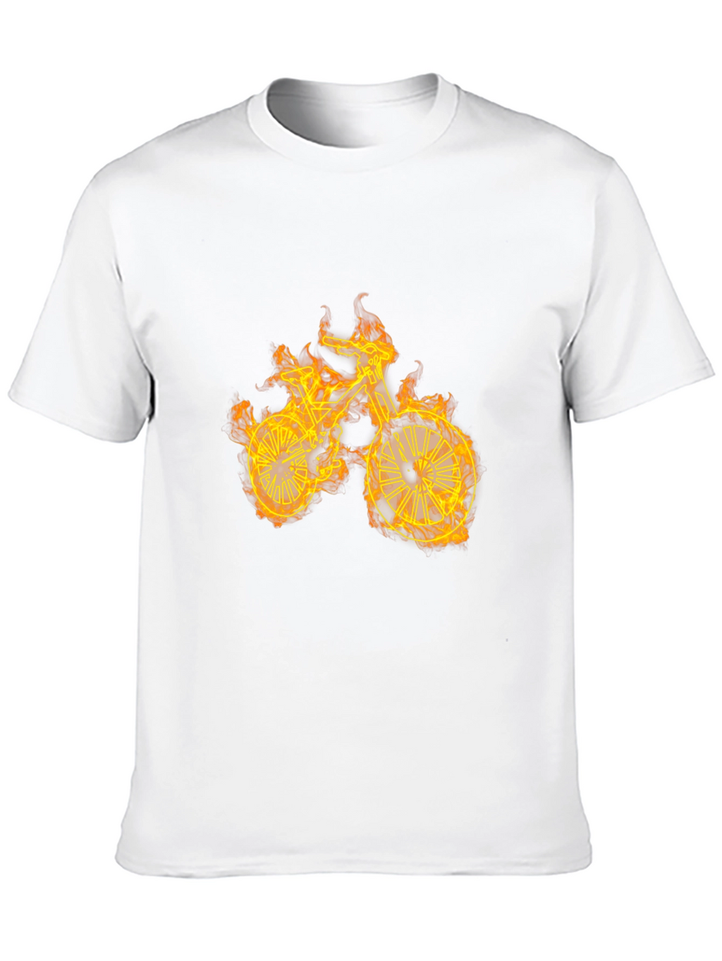 Flaming Bike Graphic T-Shirt - Cool Ride!