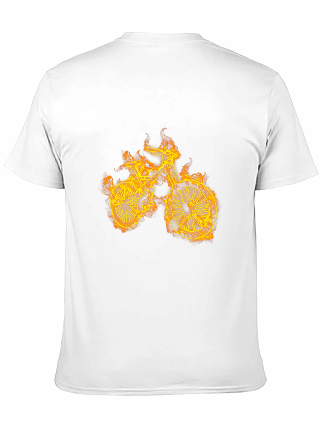 Flaming Bike Graphic T-Shirt - Cool Ride!