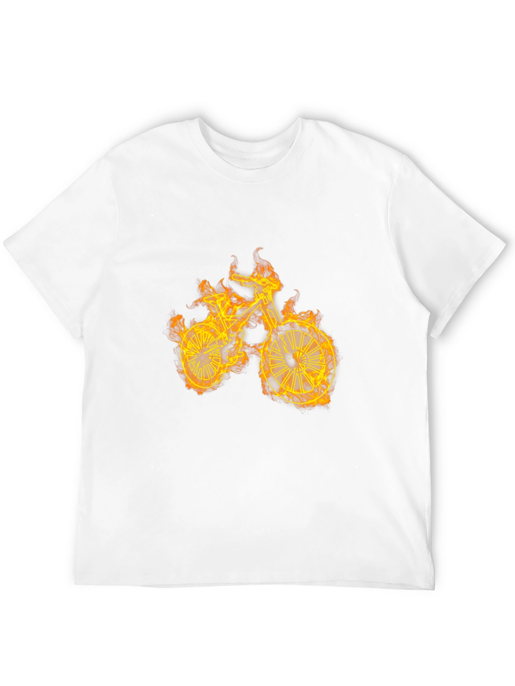 Flaming Bike Graphic T-Shirt - Cool Ride!