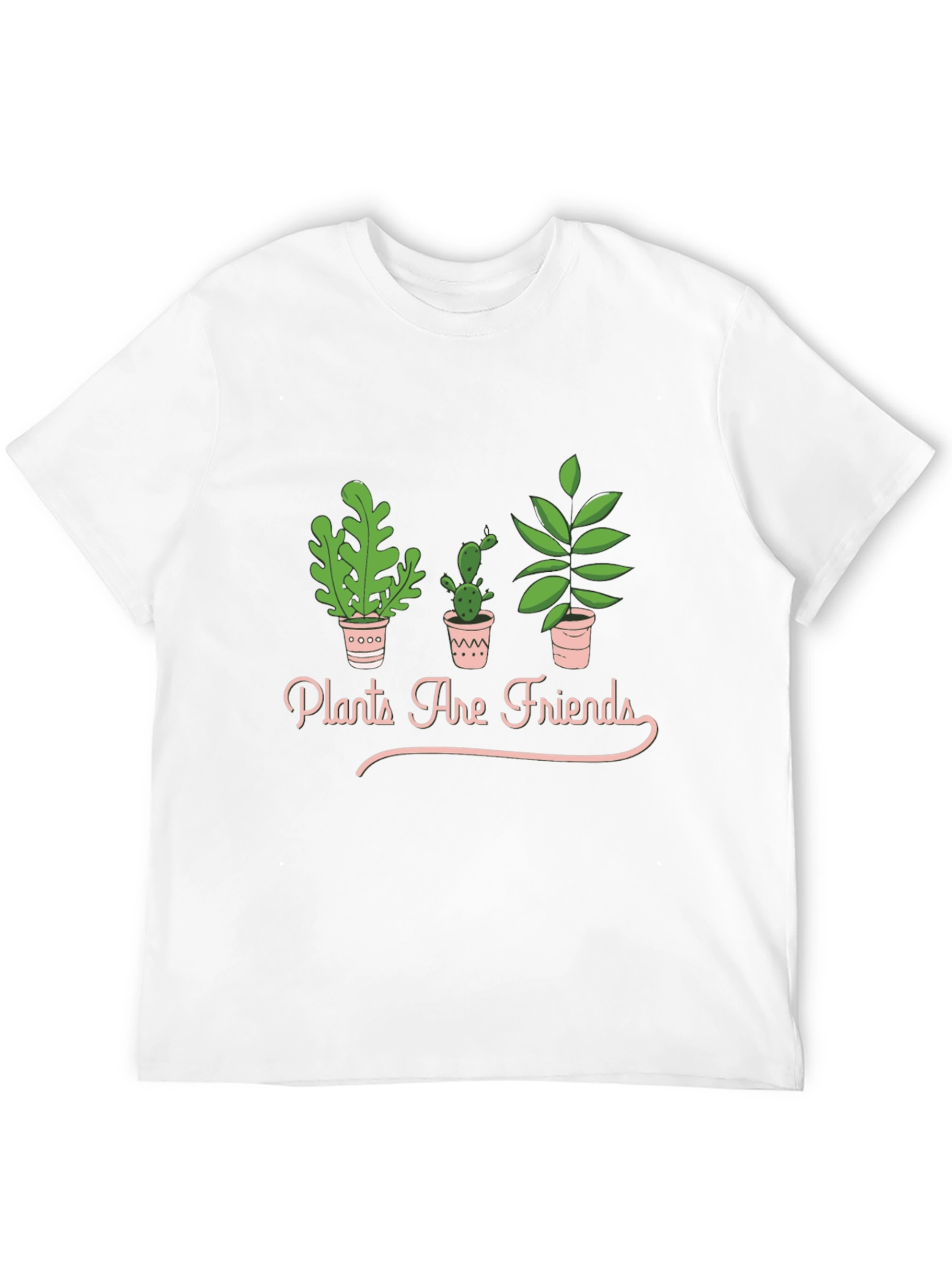 Plants Are Friends Graphic Tee - Black Cotton T-Shirt