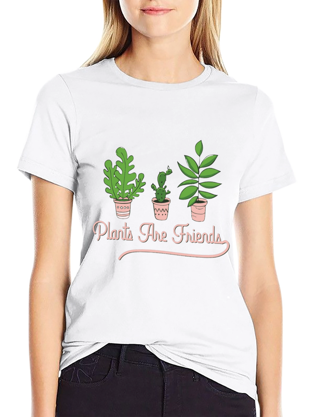Plants Are Friends Graphic Tee - Black Cotton T-Shirt
