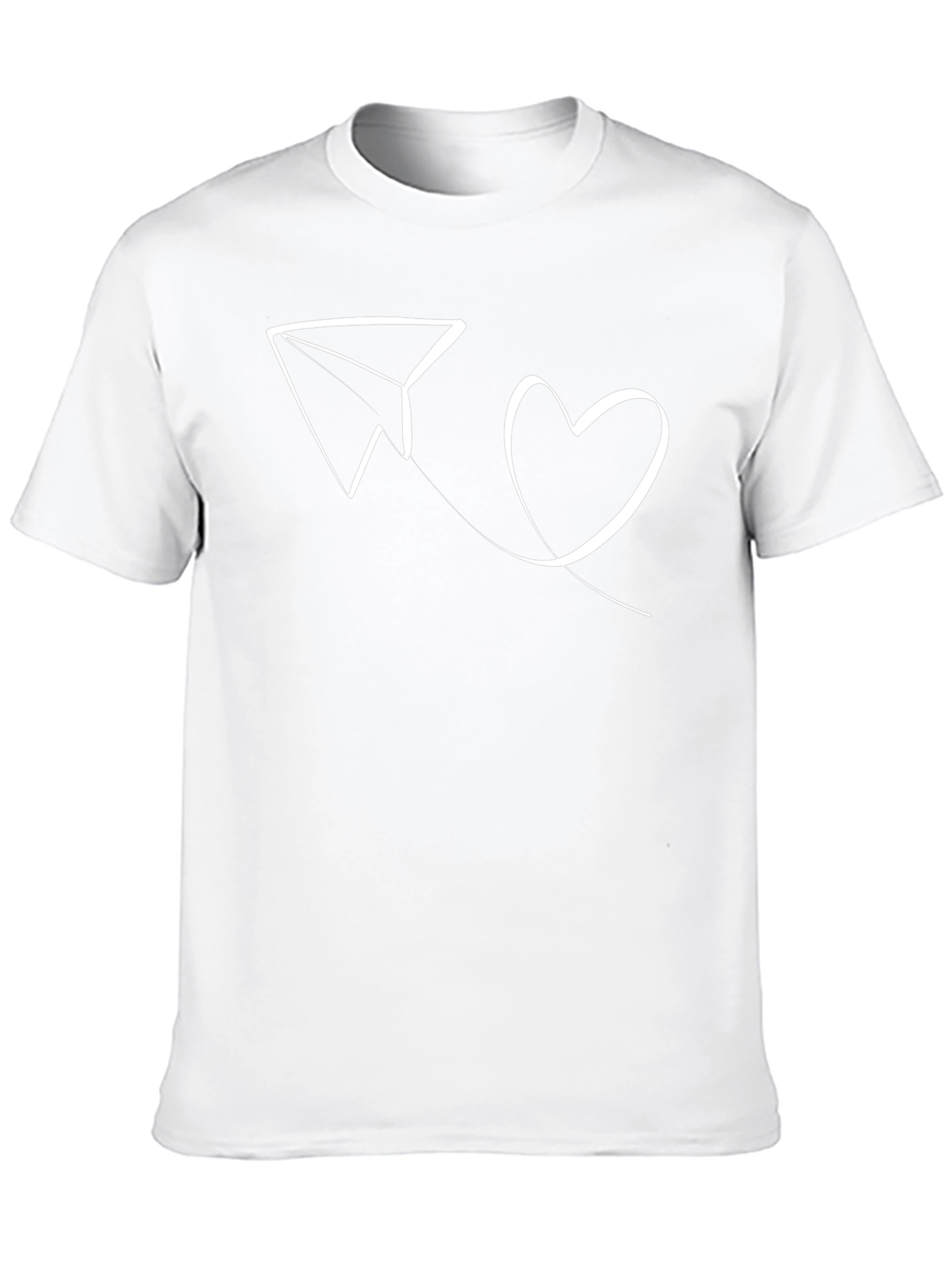 Paper Plane Love Heart Graphic Tee - Black