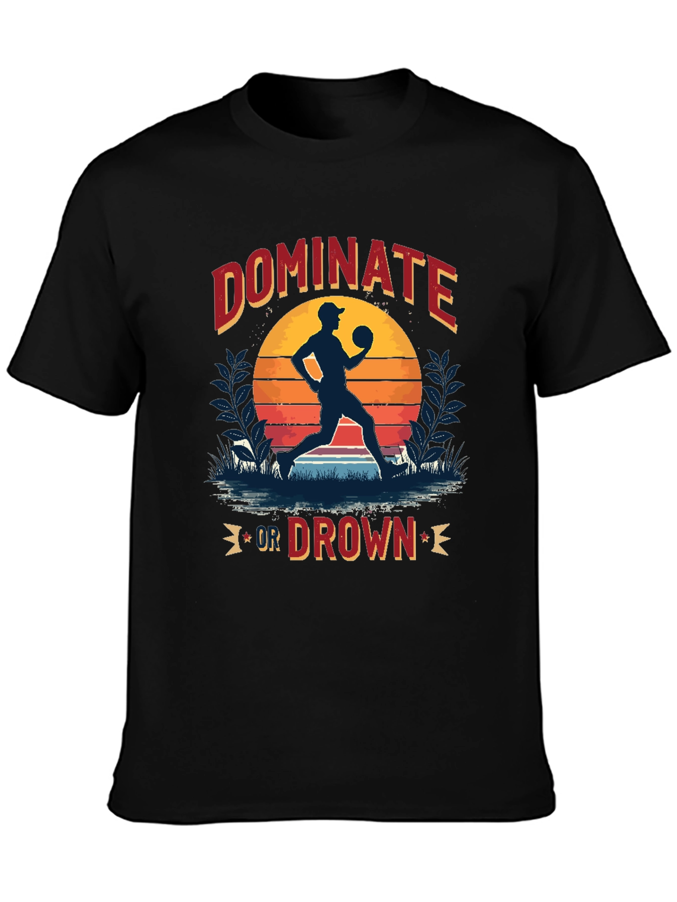 Dominate or Drown Graphic Tee - Baseball Lover Shirt