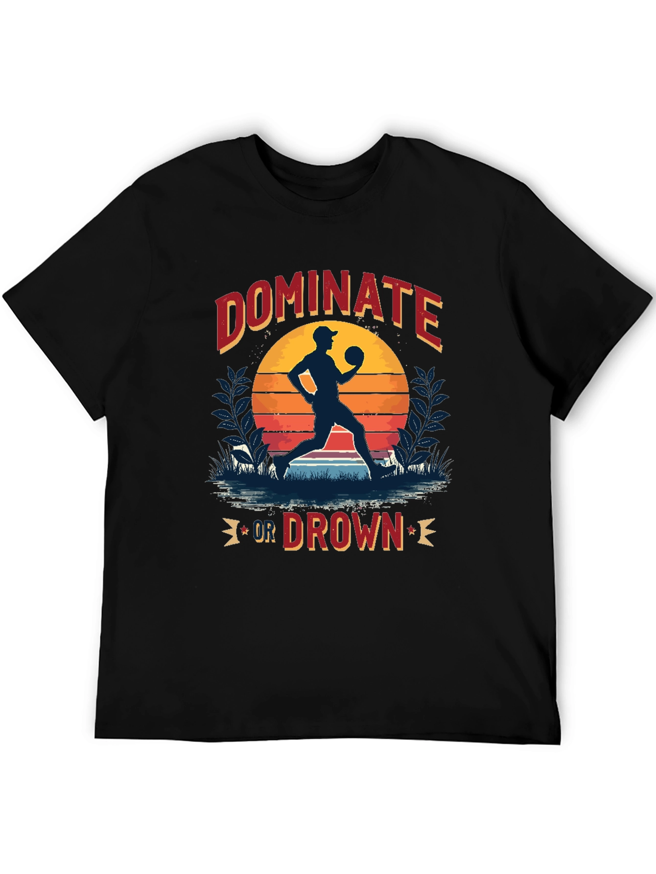 Dominate or Drown Graphic Tee - Baseball Lover Shirt