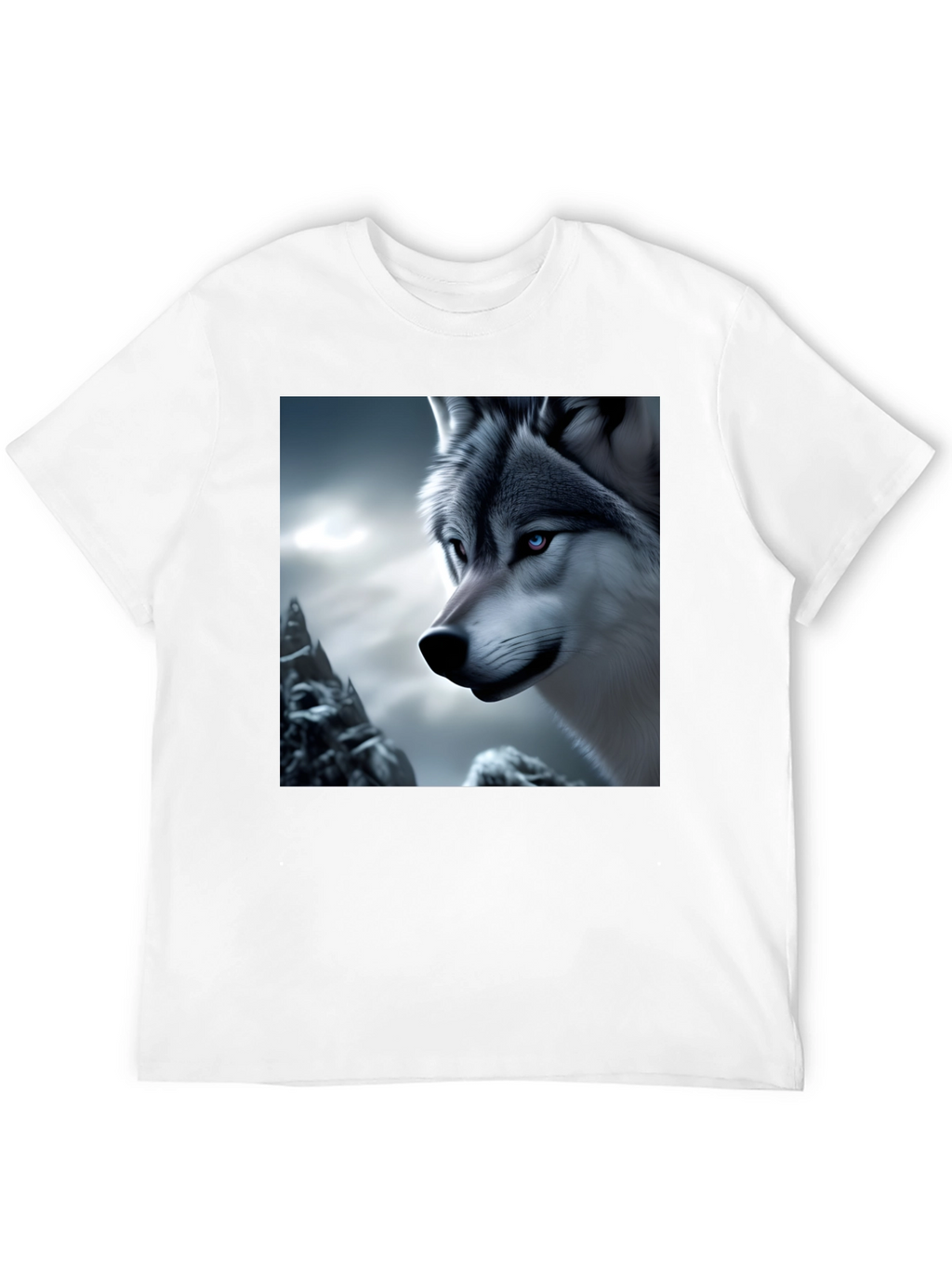 Wolf Graphic Tee - Black Cotton Blend Shirt