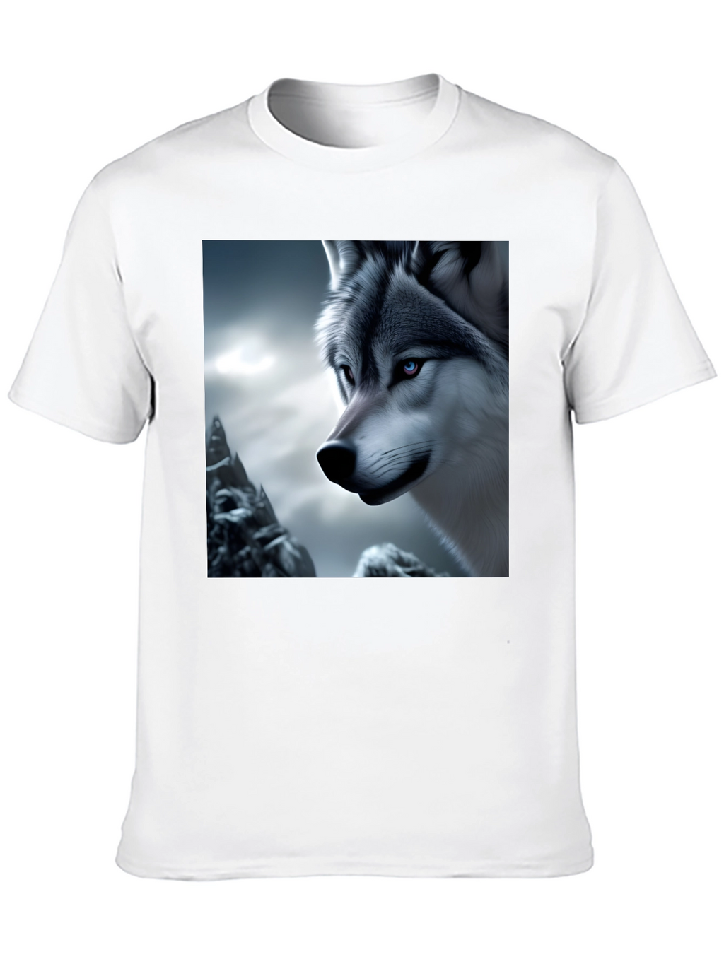 Wolf Graphic Tee - Black Cotton Blend Shirt