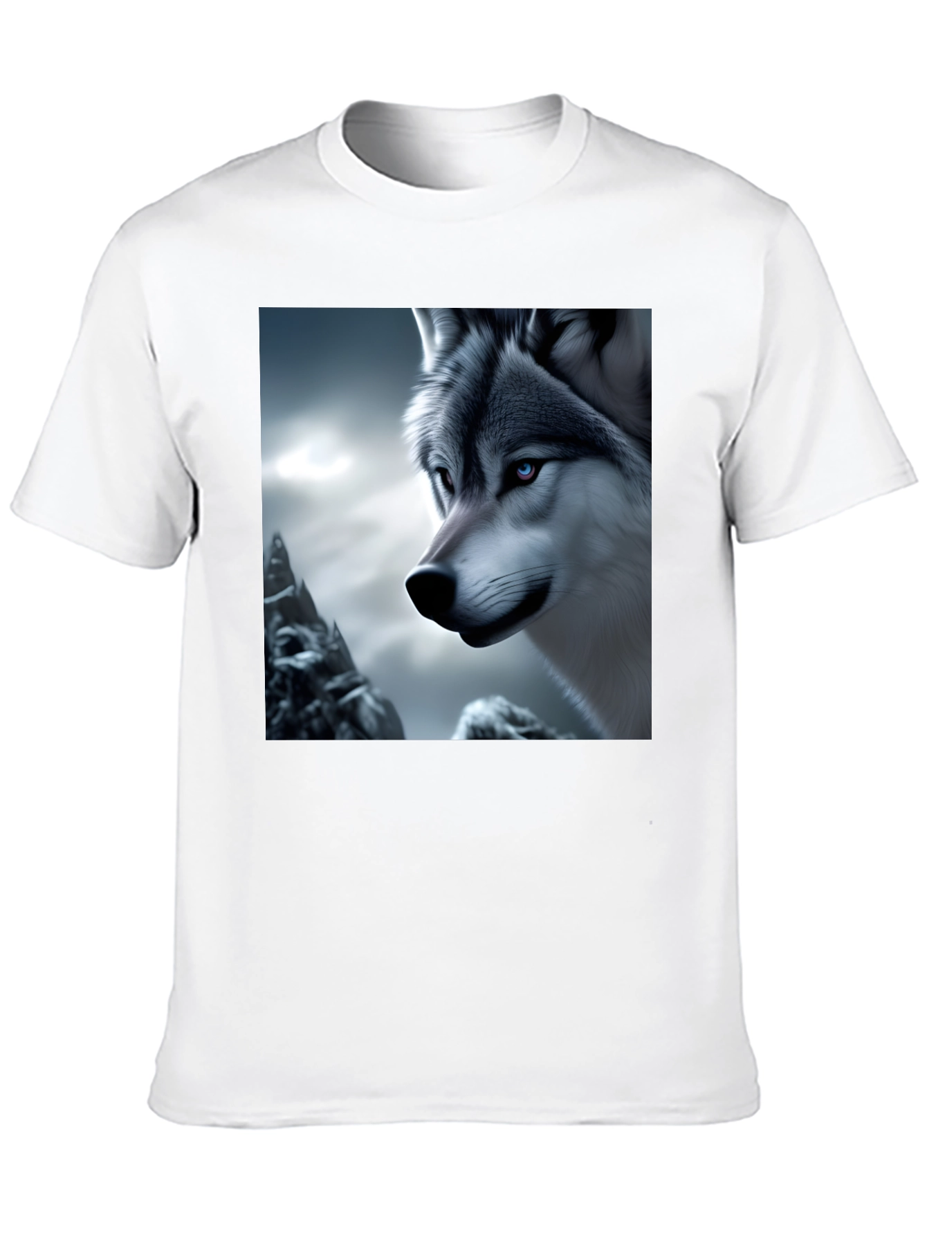 Wolf Graphic Tee - Black Cotton Blend Shirt