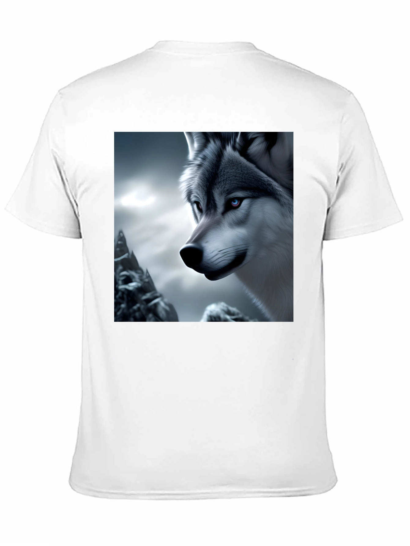 Wolf Graphic Tee - Black Cotton Blend Shirt