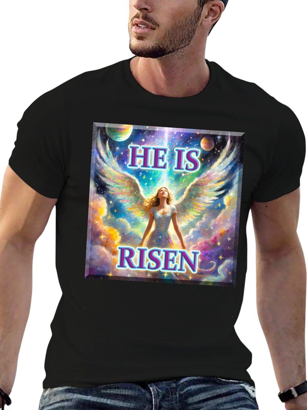 He is Risen Angel Wings T-Shirt