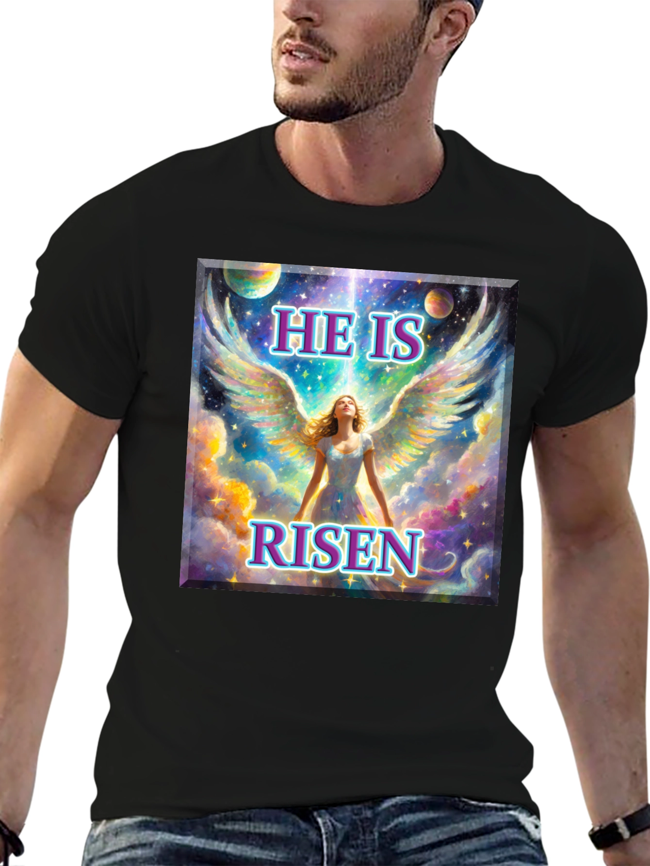 He is Risen Angel Wings T-Shirt