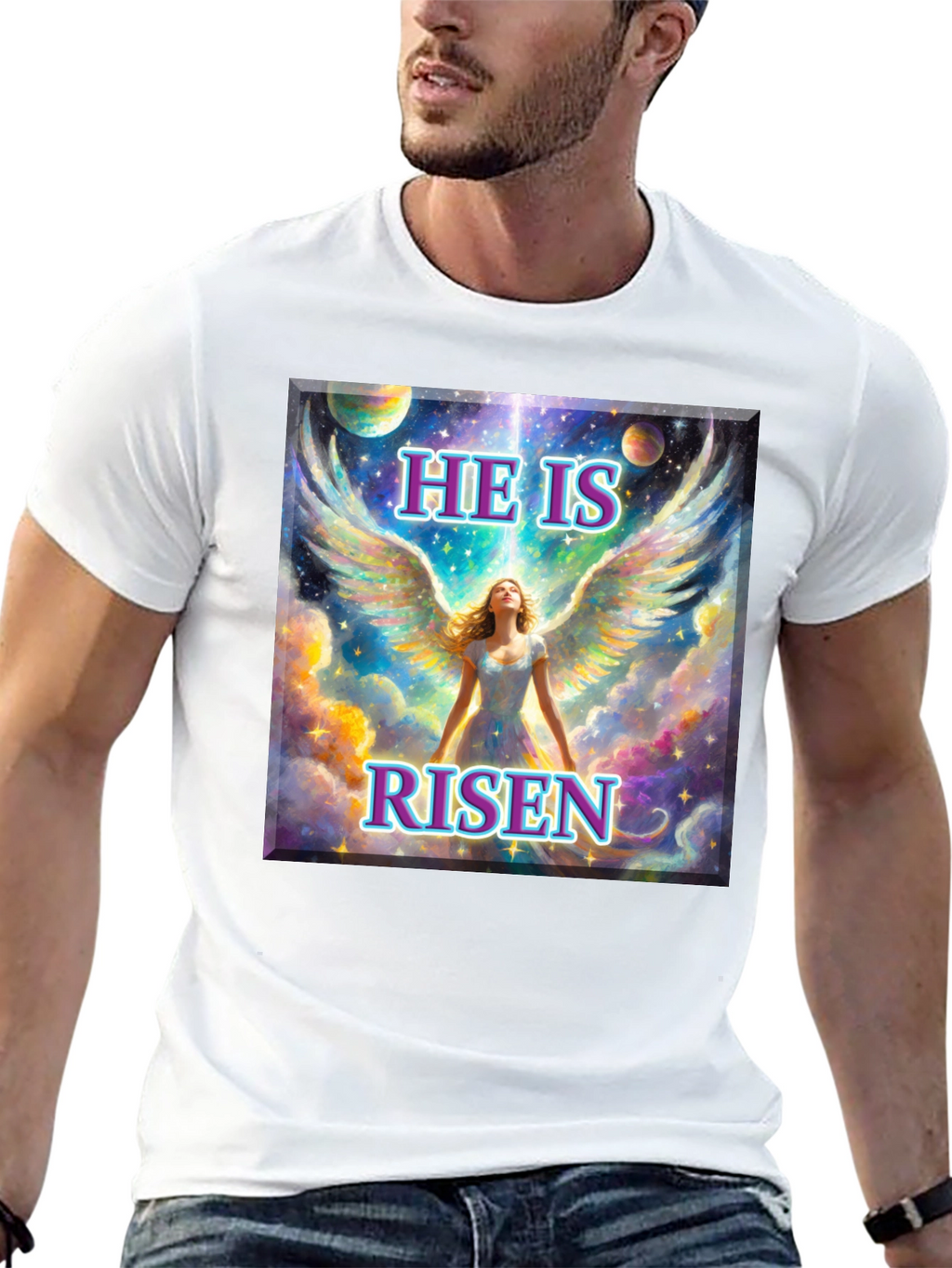 He is Risen Angel Wings T-Shirt