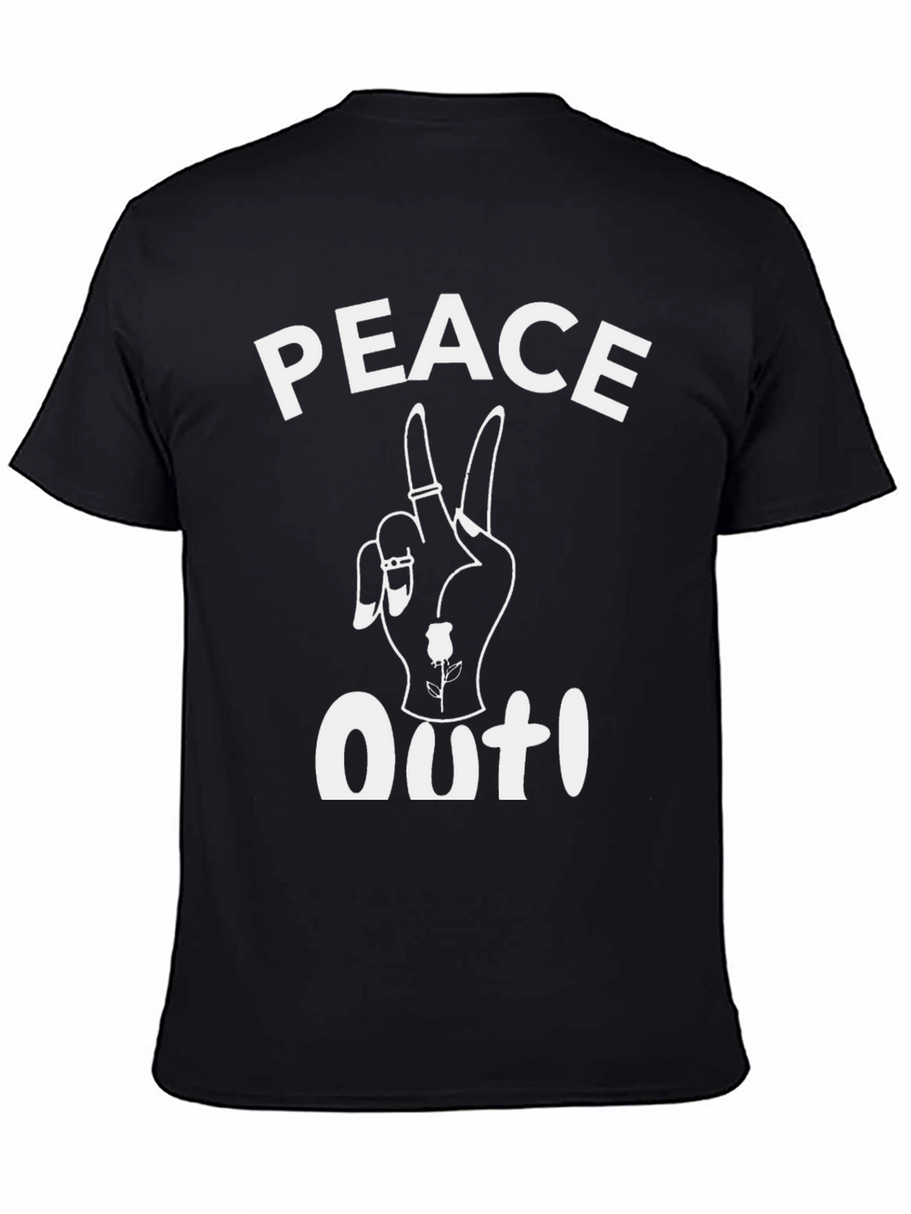 Peace Out Graphic T-Shirt - Black Casual Tee
