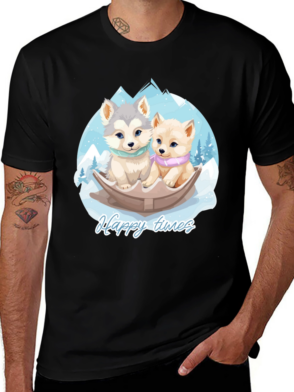 Happy Times Husky Pup T-Shirt