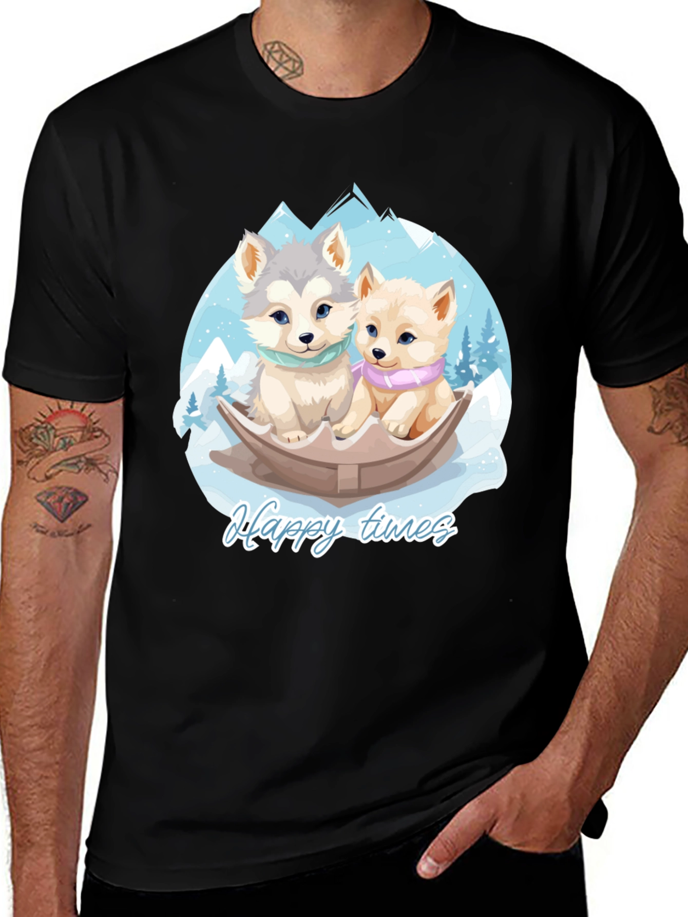 Happy Times Husky Pup T-Shirt