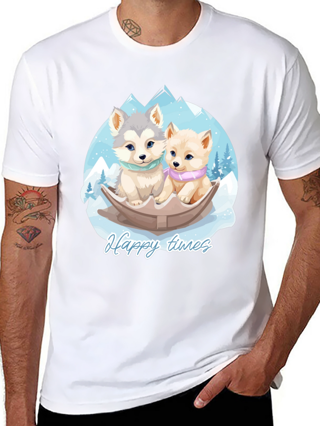 Happy Times Husky Pup T-Shirt
