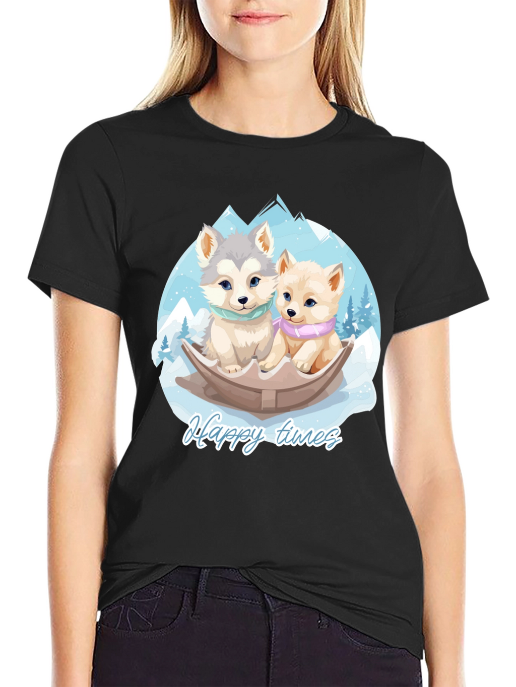 Happy Times Husky Pup T-Shirt