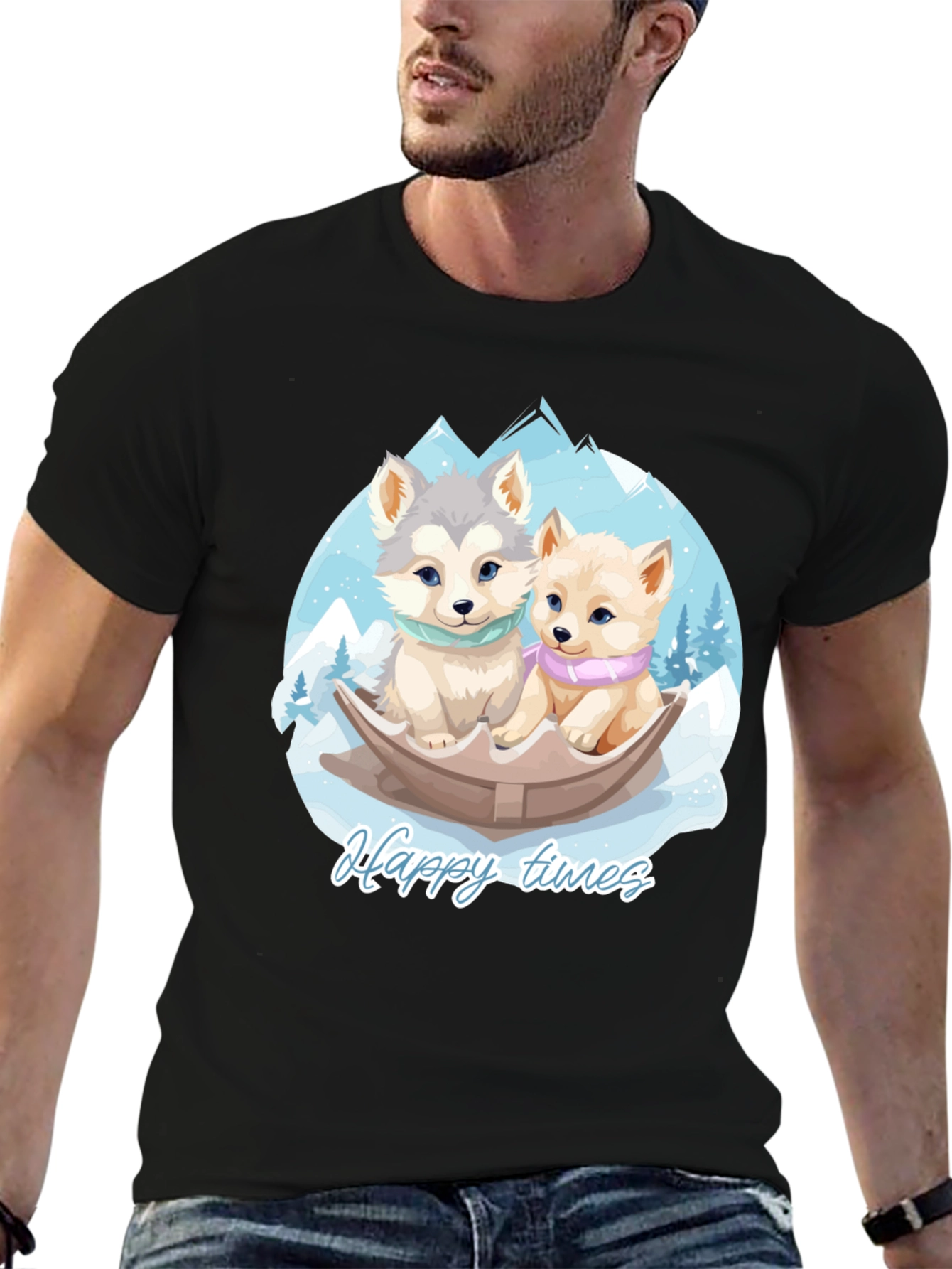 Happy Times Husky Pup T-Shirt