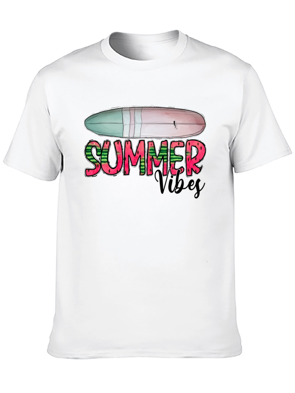 Summer Vibes Surfboard Graphic Tee - Black