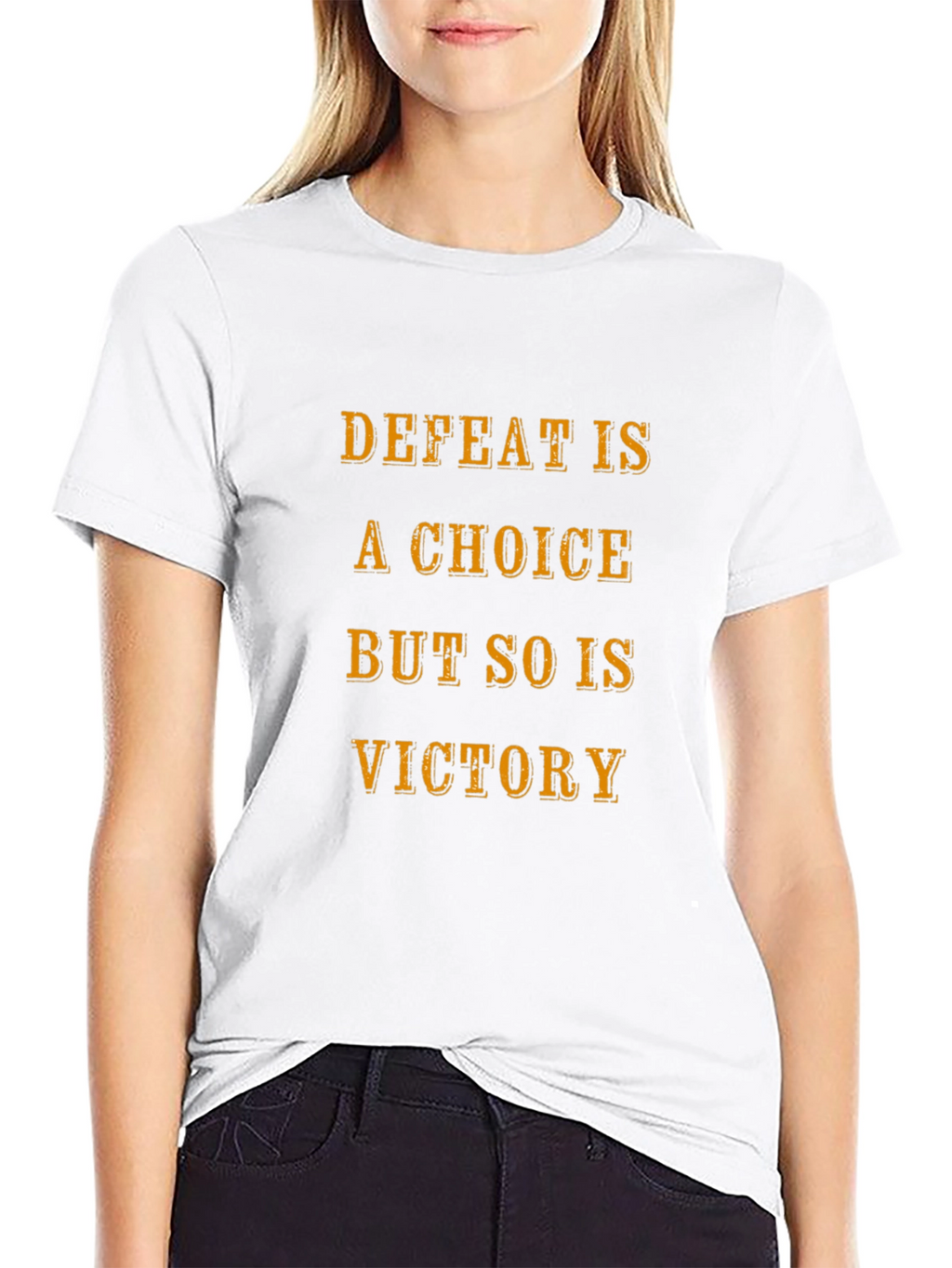Defeat Is a Choice Graphic Tee - Motivational T-Shirt