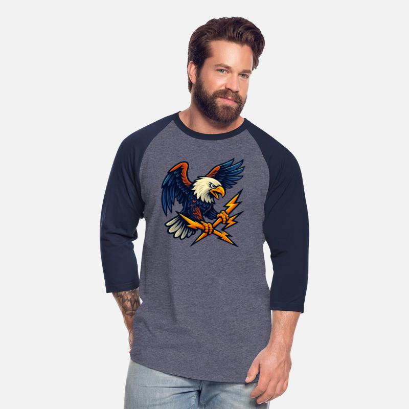 Bald Eagle with Lightning Bolts T-Shirt Design