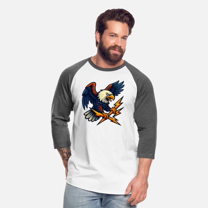 Bald Eagle with Lightning Bolts T-Shirt Design