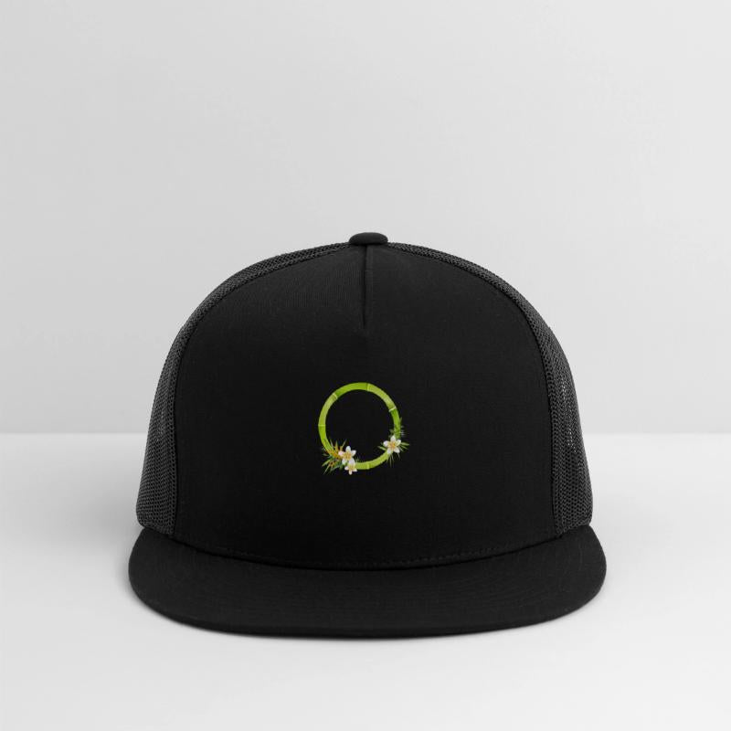 Bamboo frame with leaves & exotic flowers