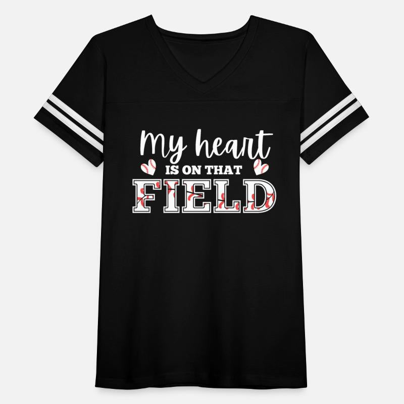 Baseball shirt gift my heart is on that field