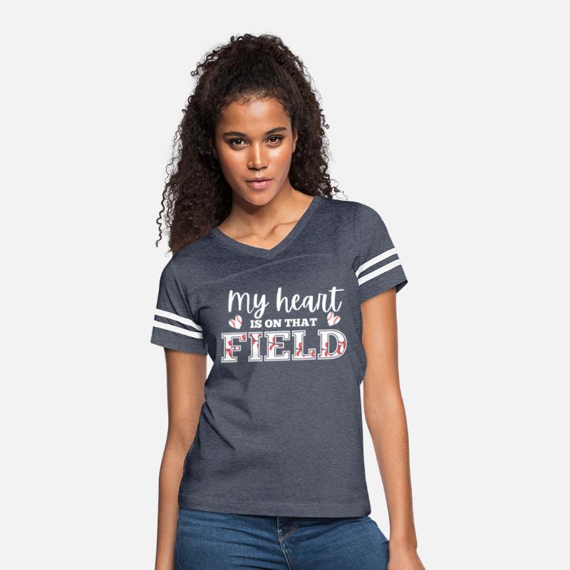 Baseball shirt gift my heart is on that field