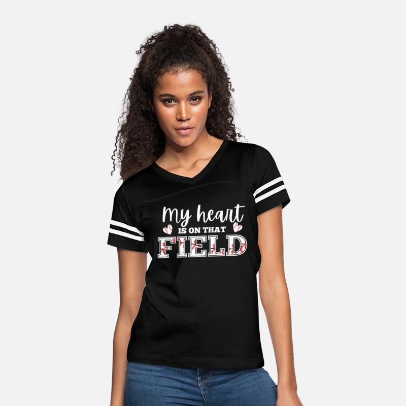 Baseball shirt gift my heart is on that field