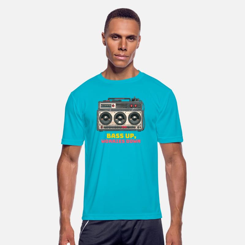Bass up , worries down, sound system tshirt