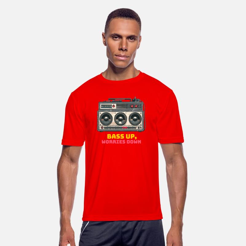 Bass up , worries down, sound system tshirt