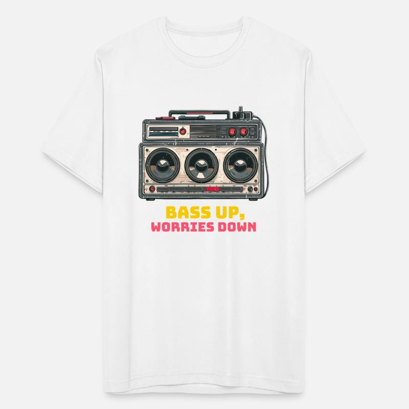 Bass up , worries down, sound system tshirt