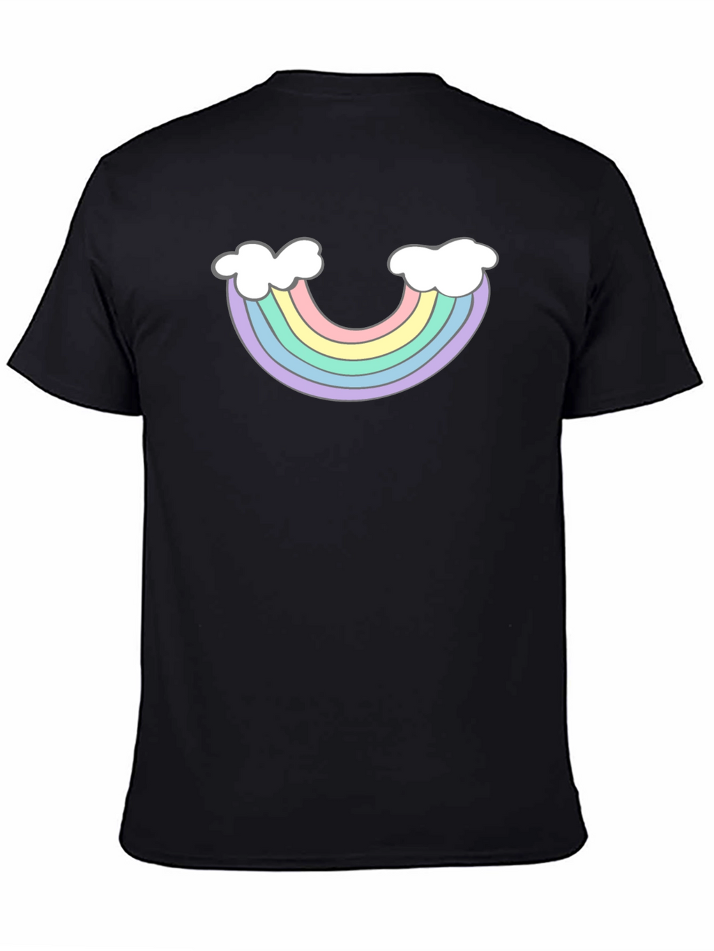 Rainbow Cloud Graphic T-Shirt - Black