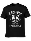 Raccoon Spirit Animal Graphic Tee - Unisex Black T-Shirt
