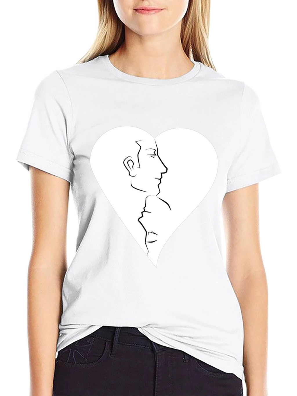 Heart Faces Graphic Tee - Black Casual Shirt