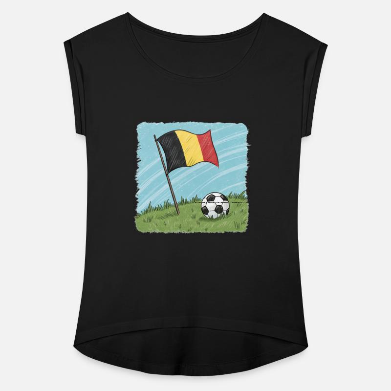 Belgium flag and crayon-style soccer ball