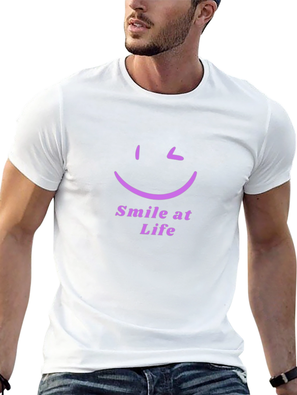 Smile at Life Black T-Shirt