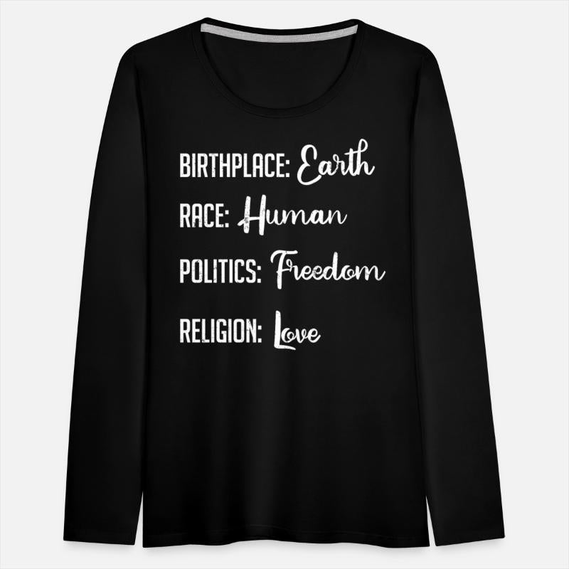 Birthplace Earth, Race Human, Politics Religion